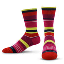 Premium Crew Socks Electric Stripe Pink