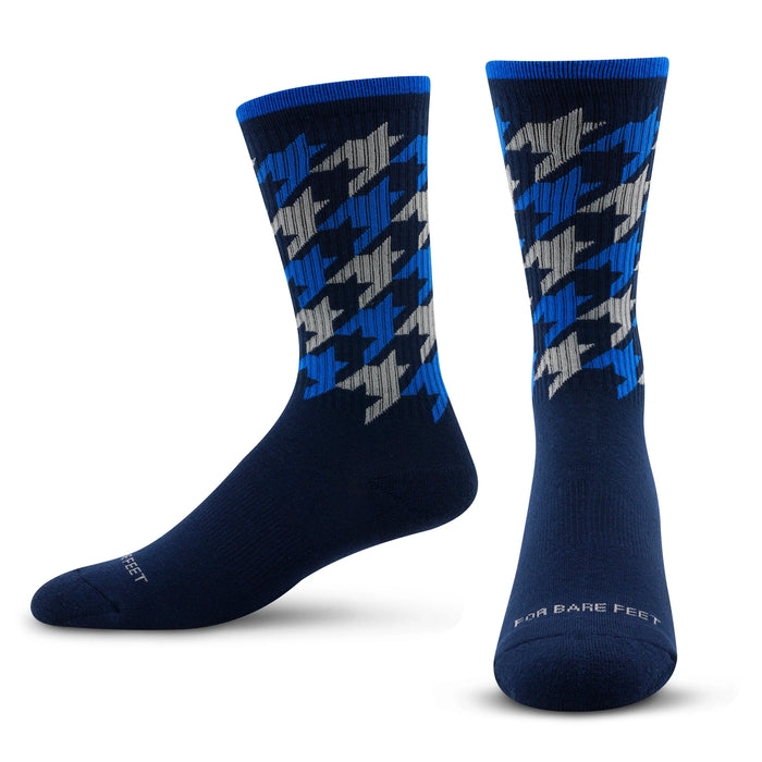 Premium Crew Socks Houndstooth Navy