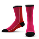 Premium Crew Socks Split Stripe Pink