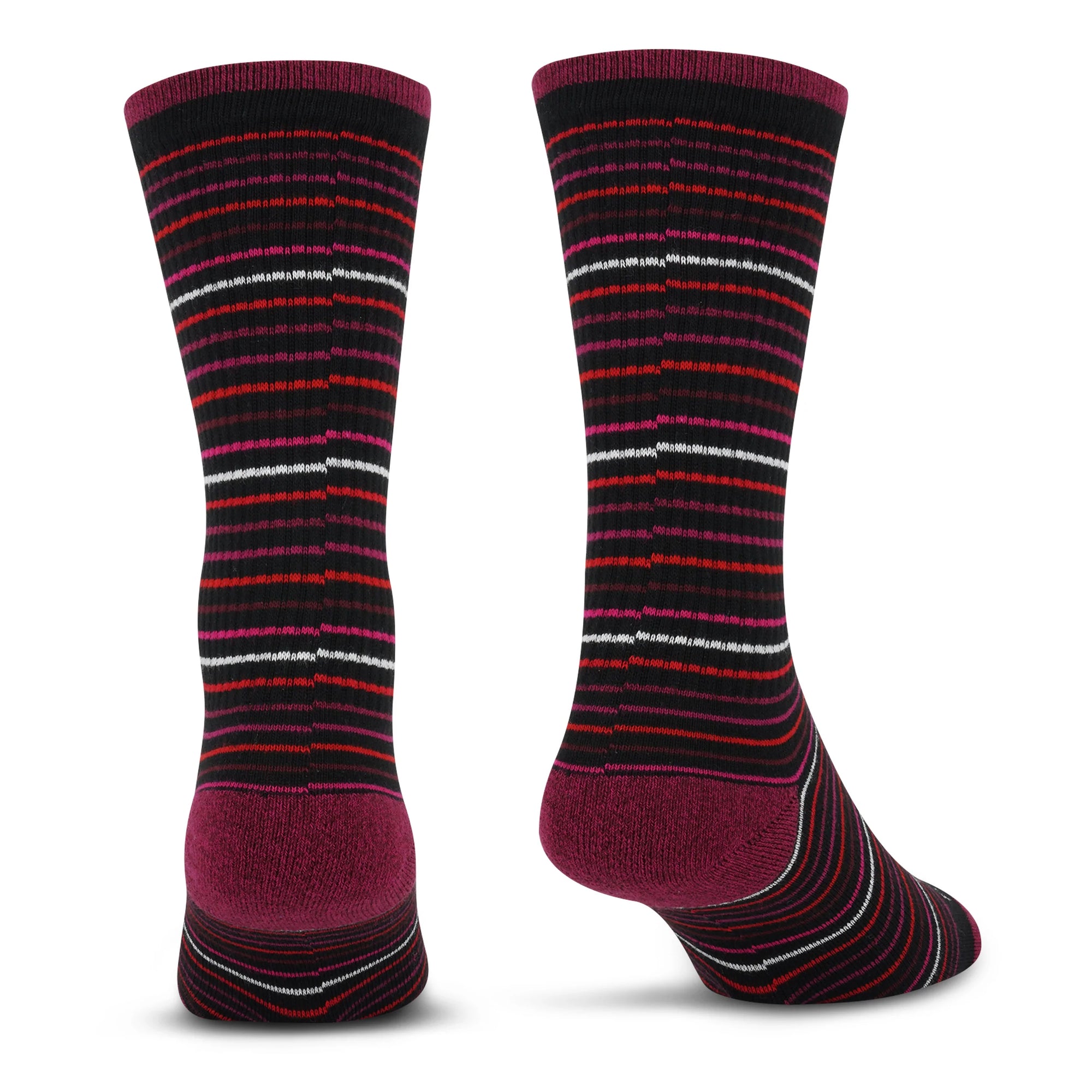 Premium Crew Socks Thin Stripe Pink