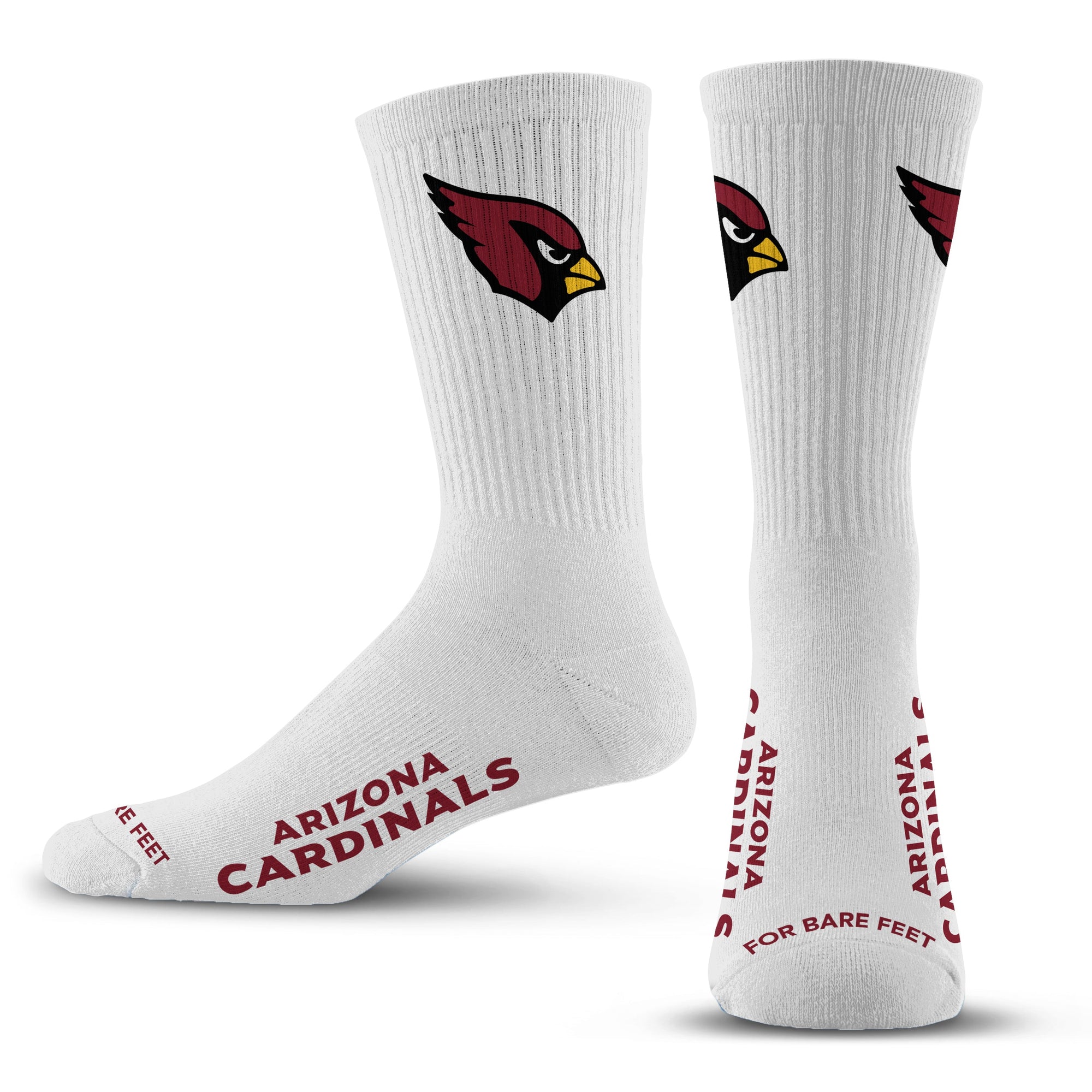 Officially Licensed NFL Arizona Cardinals Refresh Premium Crew Socks Socks, Size Large/XL | for Bare Feet