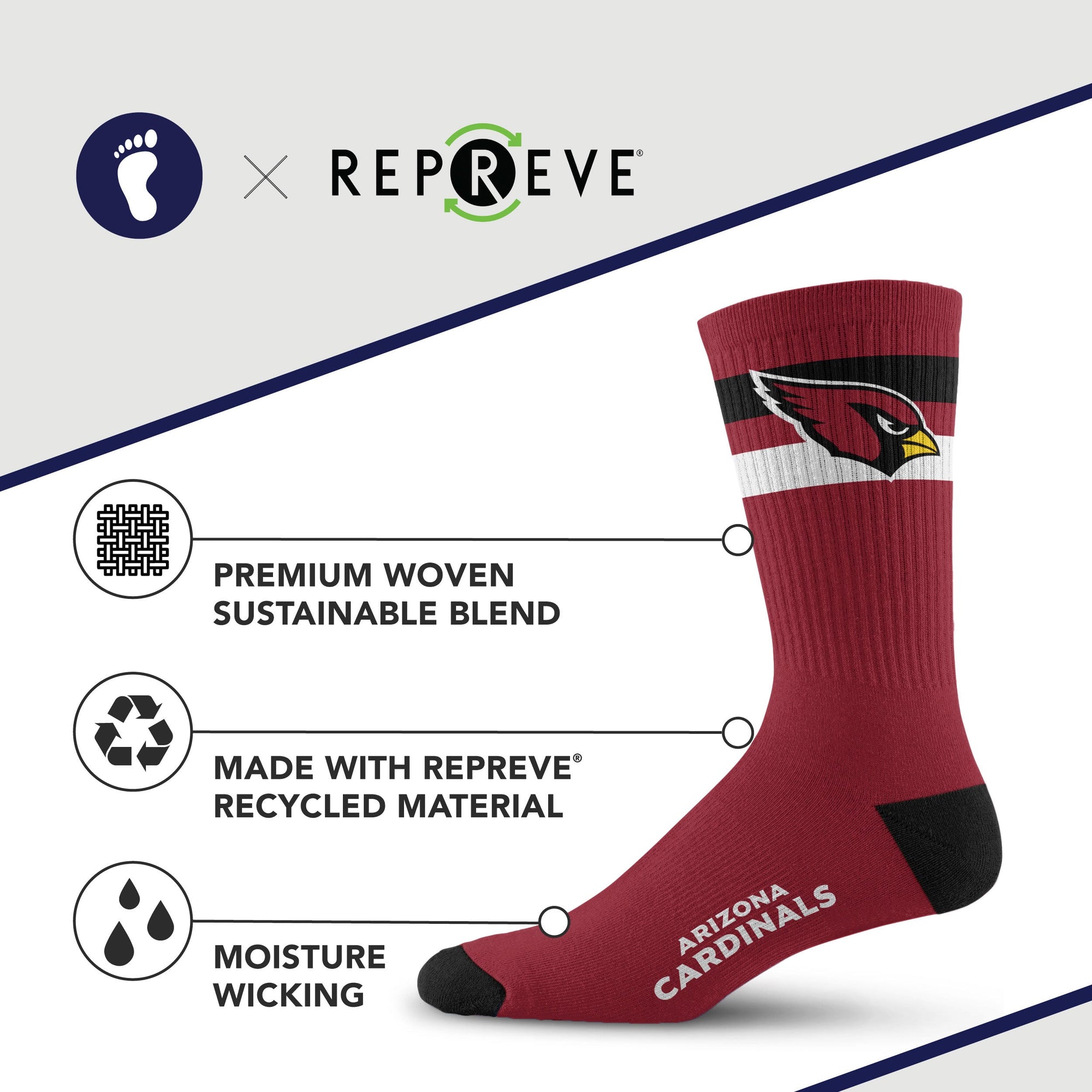 Arizona Cardinals Legend Premium Crew Socks