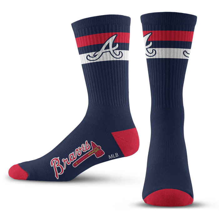 Officially Licensed MLB Atlanta Braves Tear It Up Socks, Youth Size | for Bare Feet