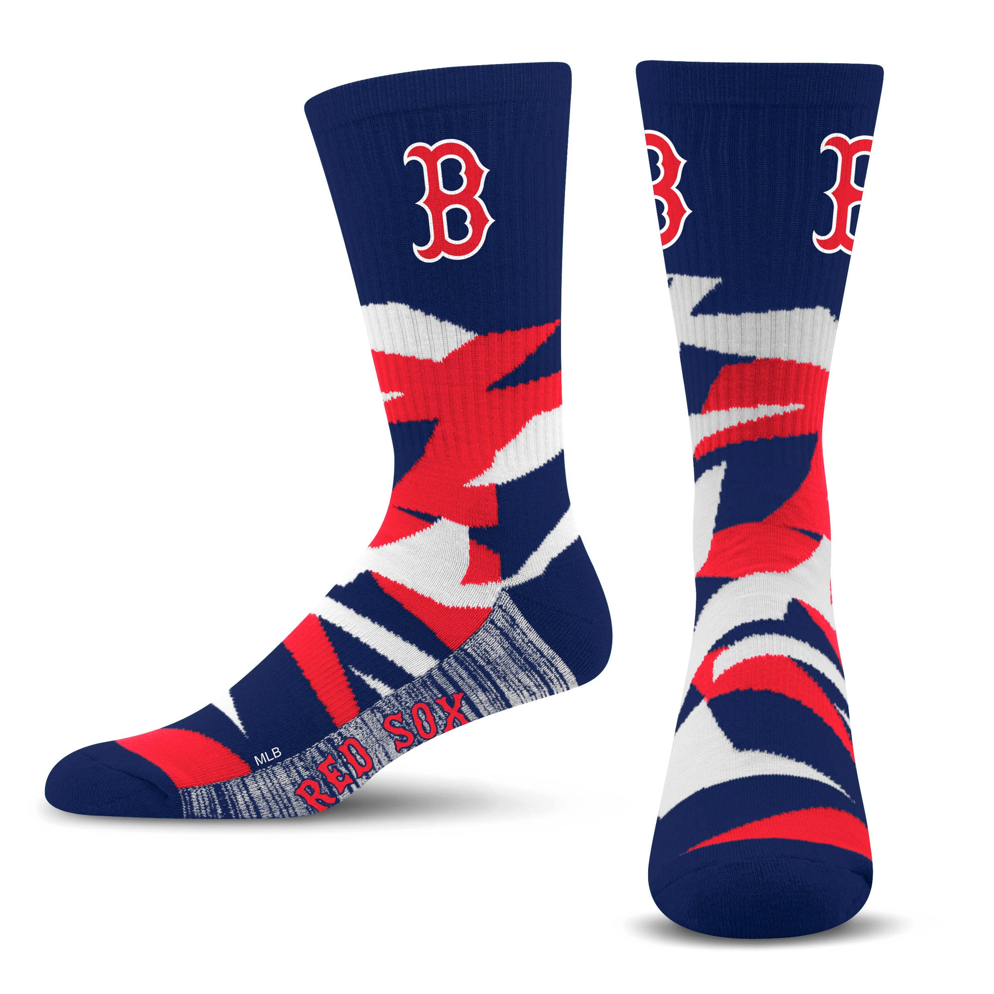 Officially Licensed MLB Boston Red Sox Breakout Premium Crew Socks, Size Large/XL | for Bare Feet