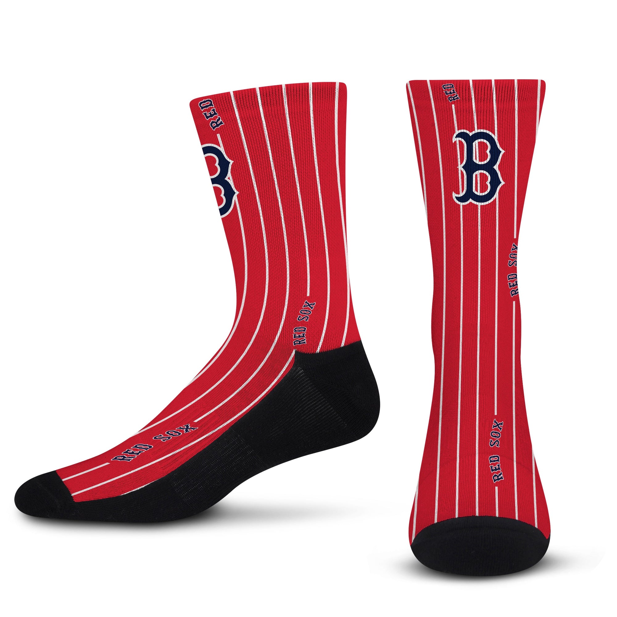 Officially Licensed MLB Boston Red Sox Pinstripe Socks, Size Small/Medium | for Bare Feet