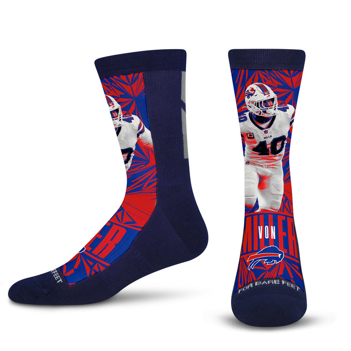 for Bare Feet Buffalo Bills Women's Four Stripe Socks Size: Medium