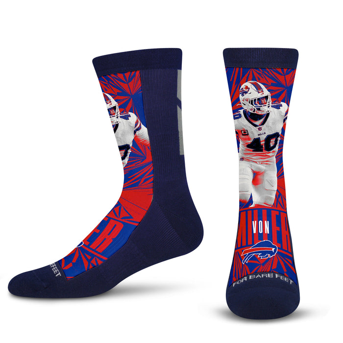 Officially Licensed NFL Buffalo Bills Collage Socks, Size Large/XL | for Bare Feet