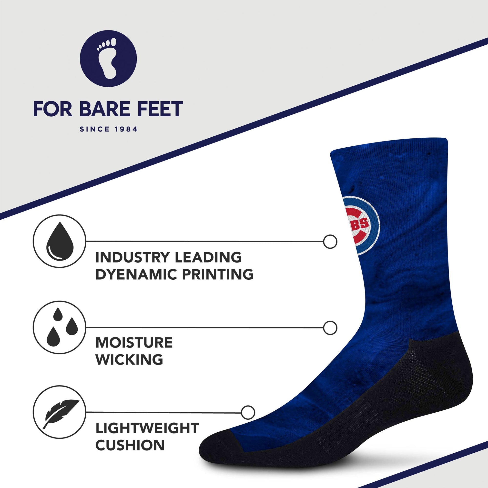 Chicago Cubs Smoky Haze Socks