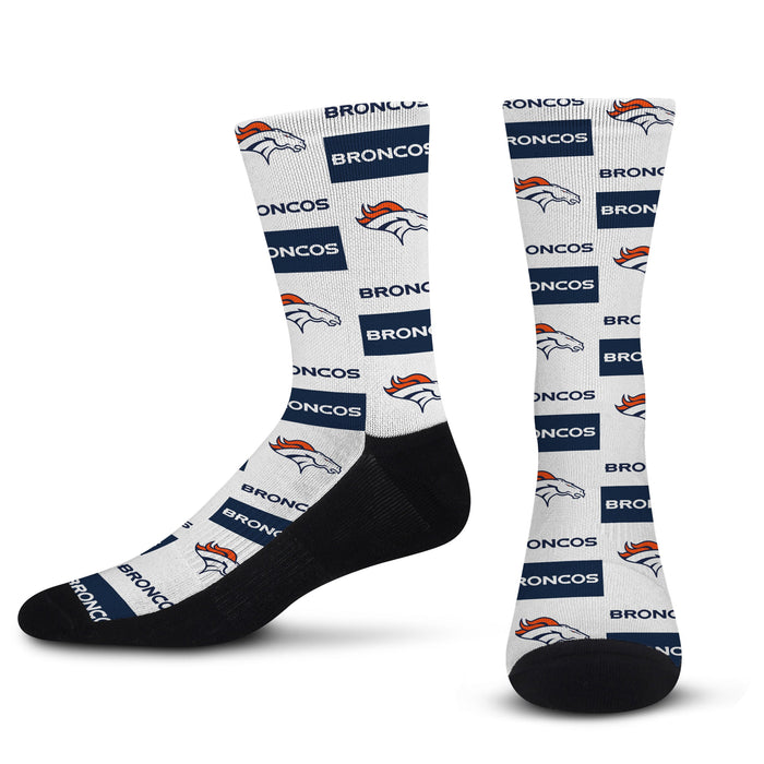 For Bare Feet Denver Broncos Rainbow Cozy Socks