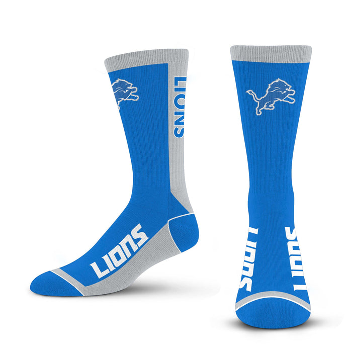 Officially Licensed NFL Detroit Lions Breakout Premium Crew Socks, Size Large/XL | for Bare Feet