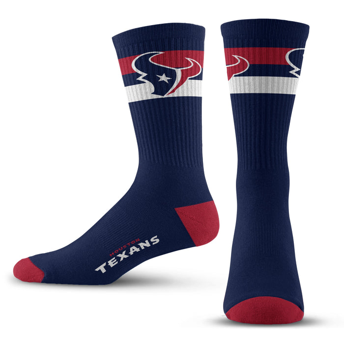 Houston Texans for Bare Feet Women's Muchas Rayas Quarter-Length Fuzzy Socks