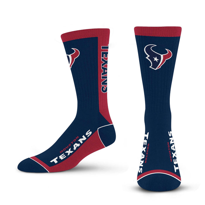 Houston Texans for Bare Feet Women's Muchas Rayas Quarter-Length Fuzzy Socks