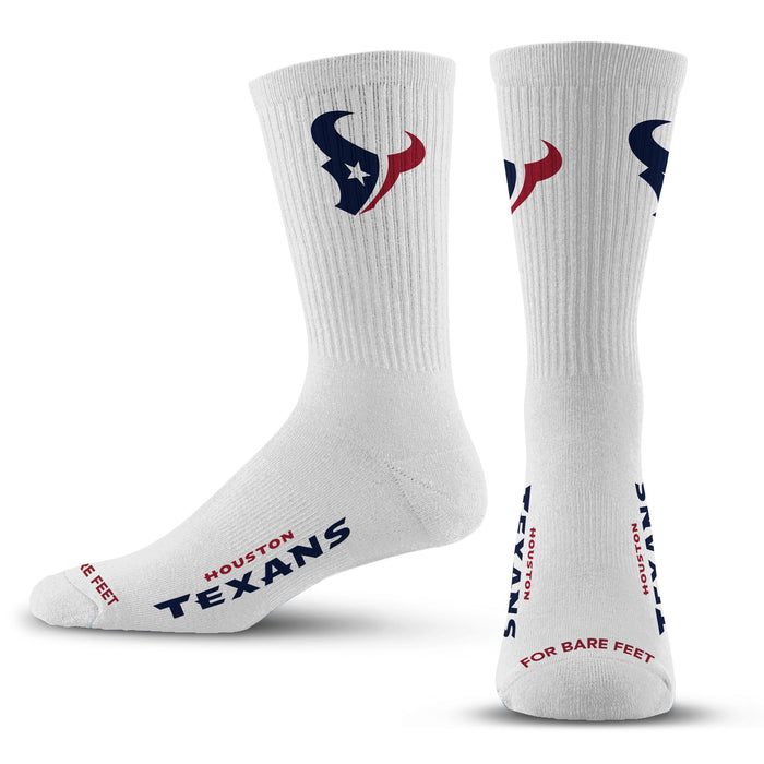 : For Bare Feet Houston Texans Rave Crew Socks : Sports