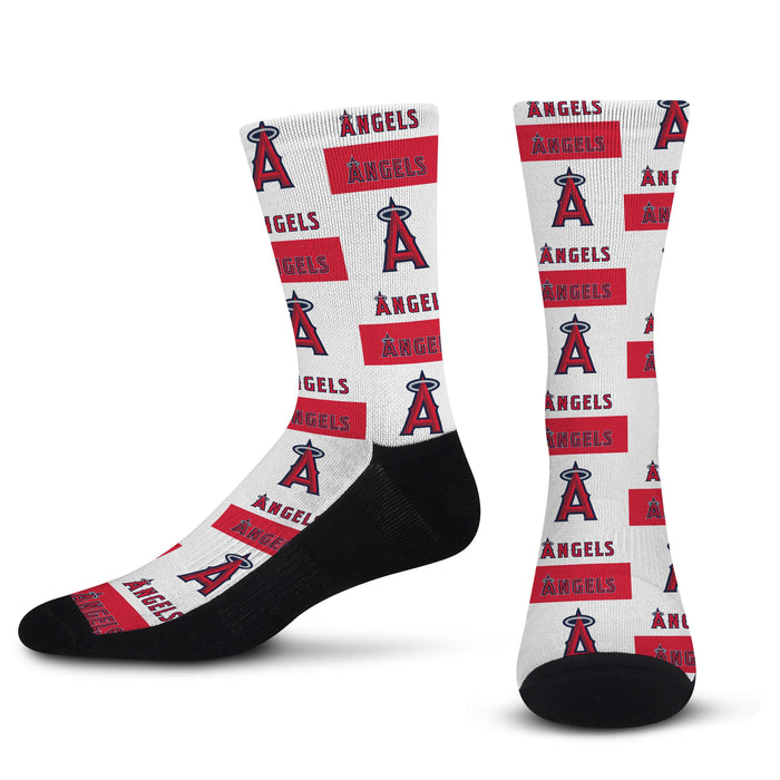 Officially Licensed MLB Los Angeles Angels Pinstripe Socks, Size Small/Medium | for Bare Feet