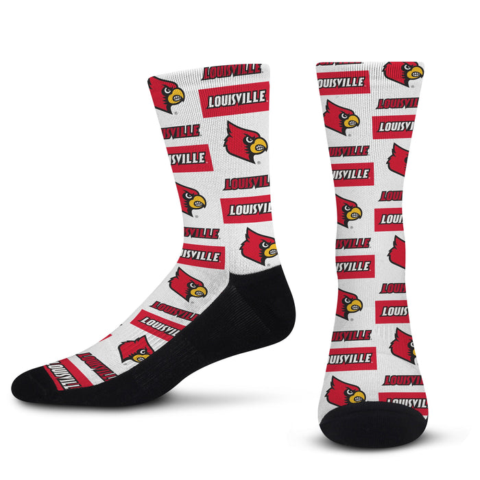 University of Louisville Slipper Socks-Louisville Cardinals Socks with Logo  and No Slip Bottoms