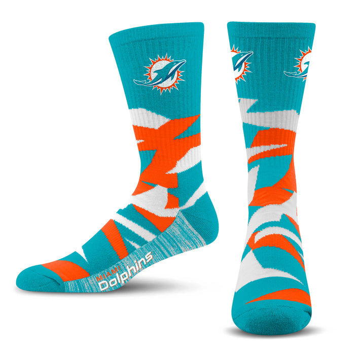 For Bare Feet Miami Dolphins Cash Three-Pack Ankle Socks