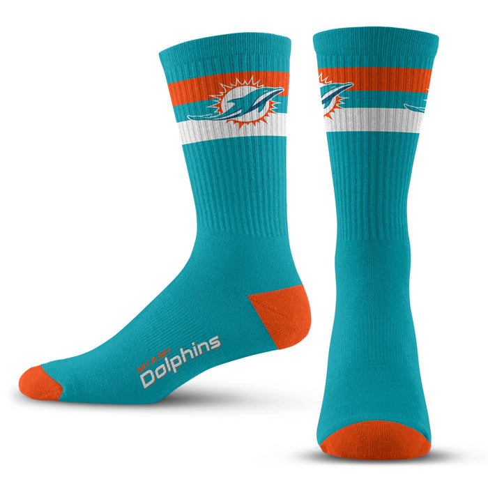 Youth For Bare Feet Miami Dolphins 2-Pack Team Quarter-Length Socks