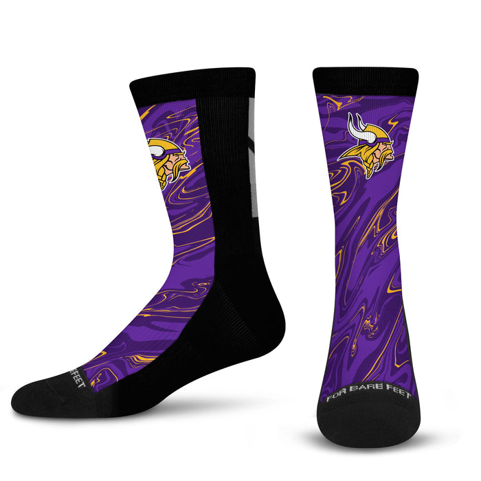 Officially Licensed NFL Minnesota Vikings Pinstripe Socks, Size Large/XL | for Bare Feet