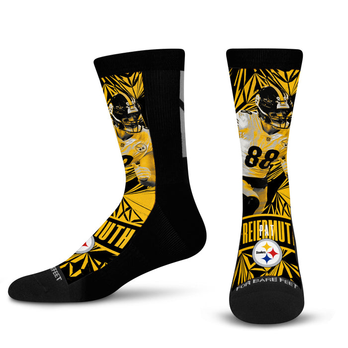 For Bare Feet Pittsburgh Steelers Muchas Rayas Ankle Socks