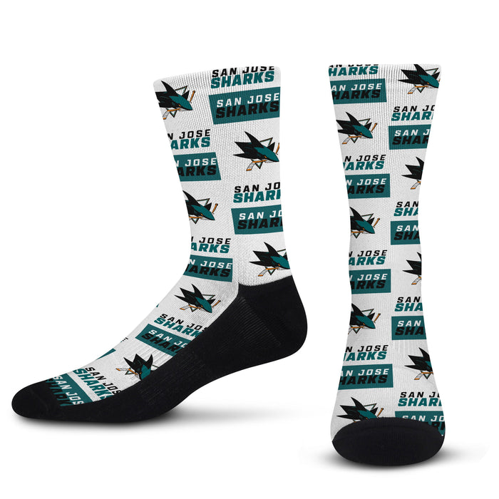 Officially Licensed NHL San Jose Sharks Zubaz Fever Socks, Size Large/XL | for Bare Feet