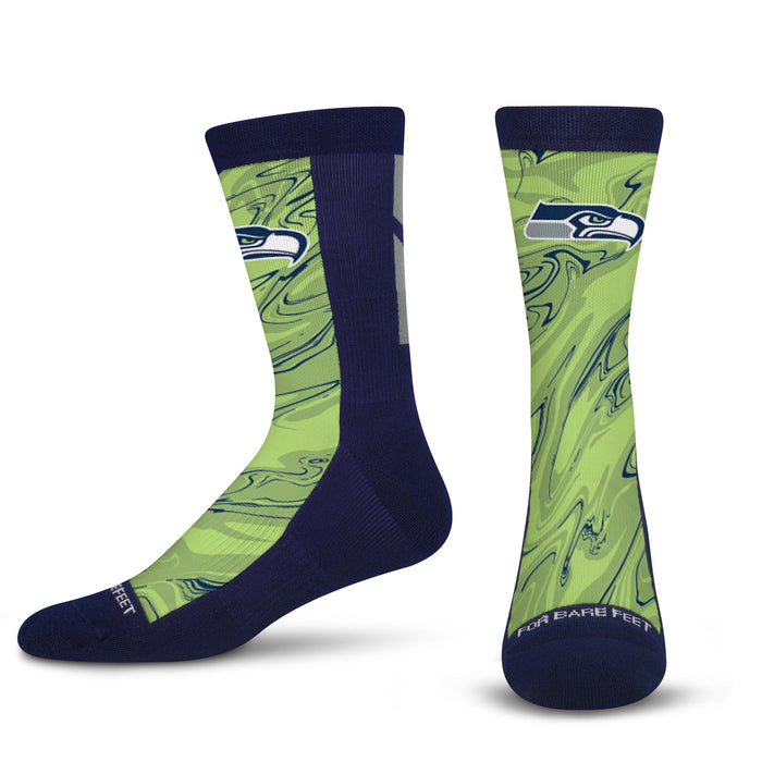 Lids Seattle Seahawks For Bare Feet Women's Alpine Stripes Crew Socks