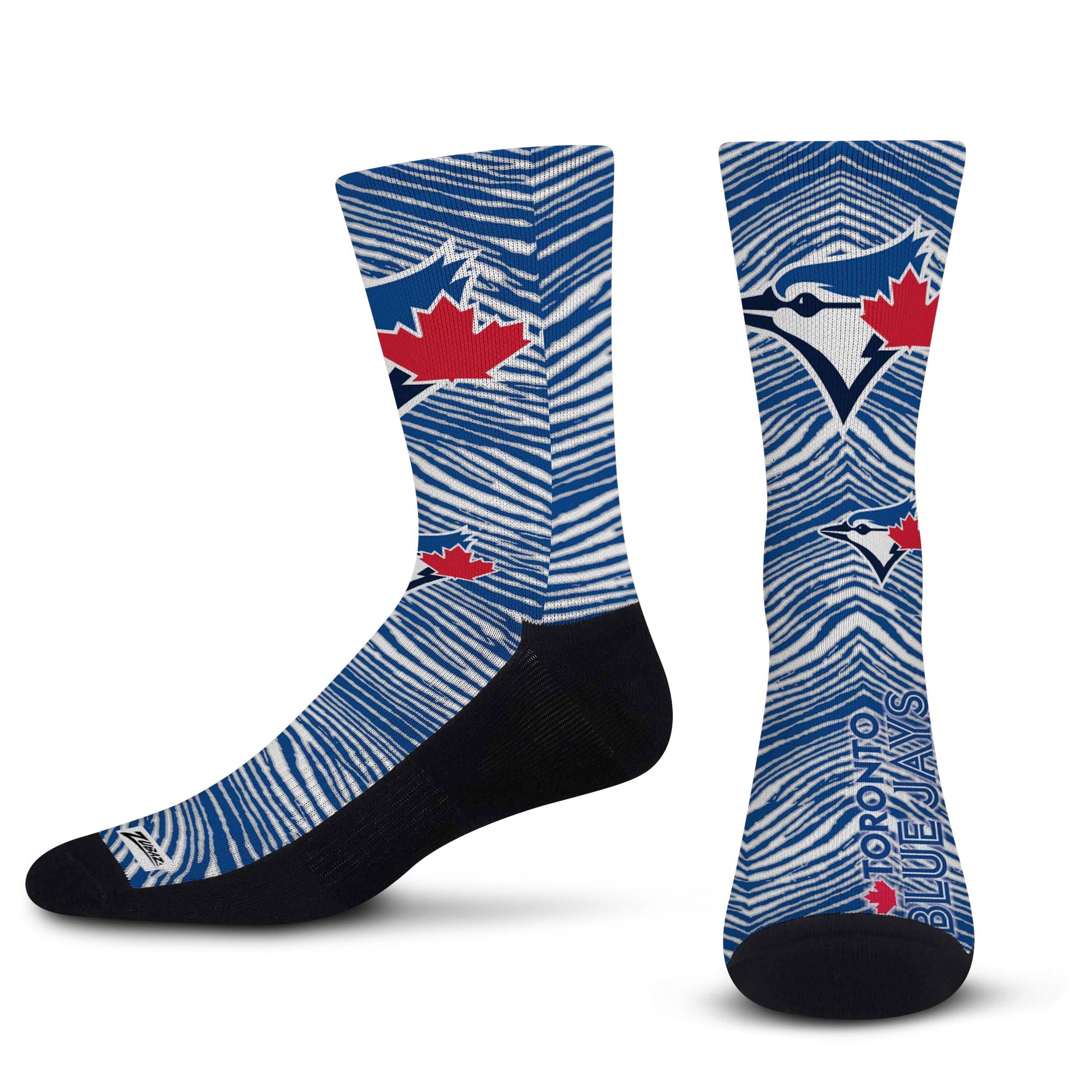 Officially Licensed MLB Toronto Blue Jays Zubaz Fever Socks, Youth Size | for Bare Feet