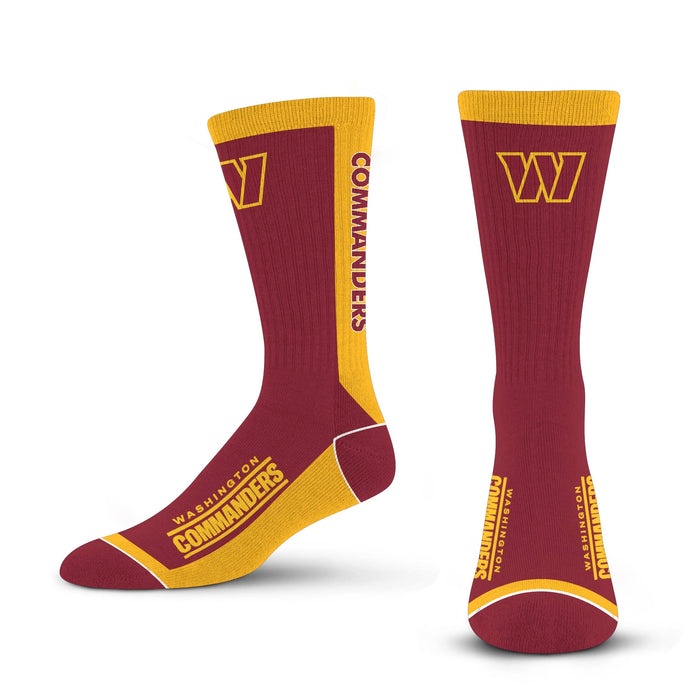 Officially Licensed NFL Washington Commanders Poster Print Socks, Size Large/XL | for Bare Feet