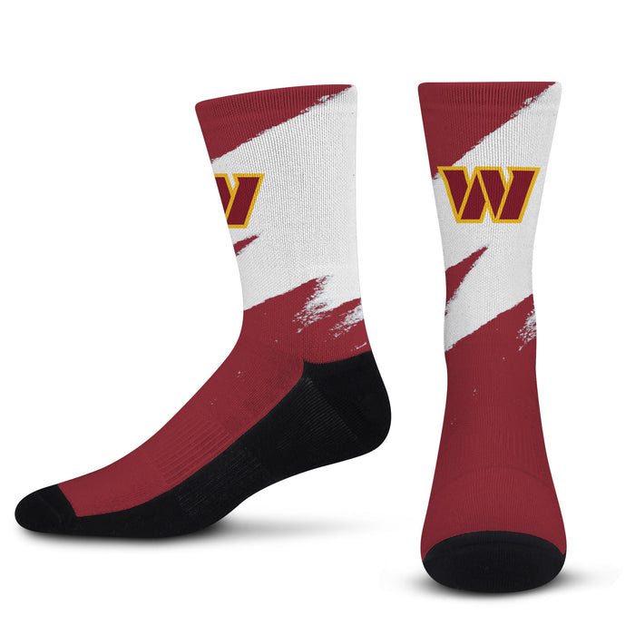 Officially Licensed NFL Washington Commanders Poster Print Socks, Size Large/XL | for Bare Feet